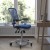 Flash Furniture HL-0001-WH-BLUE-RLB-GG Mid-Back Blue Mesh Multifunction Executive Ergonomic Office Chair, Transparent Roller Wheels, and White Frame addl-1