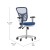 Flash Furniture HL-0001-WH-BLUE-RLB-GG Mid-Back Blue Mesh Multifunction Executive Ergonomic Office Chair, Transparent Roller Wheels, and White Frame addl-4
