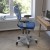 Flash Furniture HL-0001-WH-BLUE-RLB-GG Mid-Back Blue Mesh Multifunction Executive Ergonomic Office Chair, Transparent Roller Wheels, and White Frame addl-5
