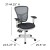 Flash Furniture HL-0001-WH-DKGY-GG Mid-Back Dark Gray Mesh Multifunction Executive Swivel Ergonomic Office Chair with White Frame addl-6