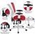 Flash Furniture HL-0001-WH-RED-GG Mid-Back Red Mesh Multifunction Executive Swivel Ergonomic Office Chair with White Frame addl-5
