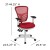 Flash Furniture HL-0001-WH-RED-GG Mid-Back Red Mesh Multifunction Executive Swivel Ergonomic Office Chair with White Frame addl-6
