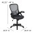 Flash Furniture HL-0016-1-BK-DKGY-GG High Back Dark Gray Mesh Ergonomic Swivel Office Chair with Black Frame and Flip-up Arms addl-6
