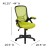 Flash Furniture HL-0016-1-BK-GN-GG High Back Green Mesh Ergonomic Swivel Office Chair with Black Frame and Flip-up Arms addl-6