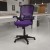 Flash Furniture HL-0016-1-BK-PUR-GG High Back Purple Mesh Ergonomic Swivel Office Chair with Black Frame and Flip-up Arms addl-1