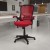 Flash Furniture HL-0016-1-BK-RED-GG High Back Red Mesh Ergonomic Swivel Office Chair with Black Frame and Flip-up Arms addl-1