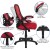 Flash Furniture HL-0016-1-BK-RED-GG High Back Red Mesh Ergonomic Swivel Office Chair with Black Frame and Flip-up Arms addl-5