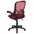 Flash Furniture HL-0016-1-BK-RED-GG High Back Red Mesh Ergonomic Swivel Office Chair with Black Frame and Flip-up Arms addl-7