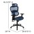 Flash Furniture H-LC-1388F-1K-BL-GG LO Blue Ergonomic Mesh Office Chair with 2-to-1 Synchro-Tilt, Headrest, Lumbar Support addl-4