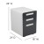 Flash Furniture HZ-AP535-02-DGY-WH-GG White with Charcoal Faceplate Ergonomic 3-Drawer Mobile Locking Filing Cabinet addl-5