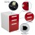 Flash Furniture HZ-AP535-02-RED-WH-GG White with Red Faceplate Ergonomic 3-Drawer Mobile Locking Filing Cabinet addl-4