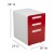 Flash Furniture HZ-AP535-02-RED-WH-GG White with Red Faceplate Ergonomic 3-Drawer Mobile Locking Filing Cabinet addl-5