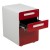 Flash Furniture HZ-AP535-02-RED-WH-GG White with Red Faceplate Ergonomic 3-Drawer Mobile Locking Filing Cabinet addl-7
