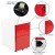 Flash Furniture HZ-CHPL-02-RED-WH-GG White with Red Faceplate Modern 3-Drawer Mobile Locking Filing Cabinet with Letter/Legal Drawer addl-4