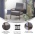 Flash Furniture IS-IT673317-GY-GG Mid-Century Modern Gray Faux Linen Armchair with Walnut Wood Frame addl-3