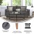 Flash Furniture IS-PS100-DKGY-GG Mid-Century Modern Dark Gray Tufted Faux Linen Sofa with Wood Legs addl-3