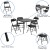 Flash Furniture JB-1-GG 5 Piece Black Folding Card Table and Chair Set addl-4