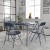 Flash Furniture JB-1-NV-GG 5 Piece Navy Folding Card Table and Chair Set addl-1