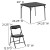Flash Furniture JB-9-KID-BK-GG Kids Black 5 Piece Folding Table and Chair Set addl-6
