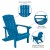 Flash Furniture JJ-C145012-32D-BLU-GG 3 Piece Blue Poly Resin Wood Adirondack Chair Set with Fire Pit addl-3