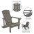 Flash Furniture JJ-C145012-32D-LTG-GG 3 Piece Gray Poly Resin Wood Adirondack Chair Set with Fire Pit addl-3
