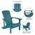 Flash Furniture JJ-C145012-32D-SFM-GG 3 Piece Sea Foam Poly Resin Wood Adirondack Chair Set with Fire Pit addl-3