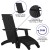 Flash Furniture JJ-C14509-14309-BK-GG Black Modern All-Weather Poly Resin Wood Adirondack Chair with Foot Rest addl-3