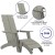 Flash Furniture JJ-C14509-14309-GY-GG Gray Modern All-Weather Poly Resin Wood Adirondack Chair with Foot Rest addl-3