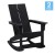 Flash Furniture JJ-C14709-BK-2-GG Modern Black All-Weather 2-Slat Poly Resin Rocking Adirondack Chair, Set of 2 addl-2