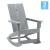 Flash Furniture JJ-C14709-GY-2-GG Modern Gray All-Weather 2-Slat Poly Resin Rocking Adirondack Chair, Set of 2 addl-2