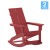 Flash Furniture JJ-C14709-RED-2-GG Red All Weather Dual Slat Back Poly Resin Wood Adirondack Rocking Chair, Set of 2 addl-2
