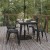 Flash Furniture JJ-T146120-BKBK-GG 30" x 60" Commercial Poly Resin Patio Dining Table with Umbrella Hole, Black/Black addl-5
