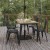 Flash Furniture JJ-T146120-BRBK-GG 30" x 60" Commercial Poly Resin Patio Dining Table with Umbrella Hole, Brown/Black addl-5