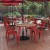 Flash Furniture JJ-T146120-BRRD-GG 30" x 60" Commercial Poly Resin Patio Dining Table with Umbrella Hole, Brown/Red addl-1