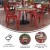 Flash Furniture JJ-T146120-BRRD-GG 30" x 60" Commercial Poly Resin Patio Dining Table with Umbrella Hole, Brown/Red addl-3