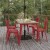 Flash Furniture JJ-T146120-BRRD-GG 30" x 60" Commercial Poly Resin Patio Dining Table with Umbrella Hole, Brown/Red addl-5