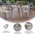 Flash Furniture JJ-T14619-60-BRSL-GG Commercial Poly Resin Square Patio Dining Table, 23.75". Brown/Silver addl-3