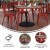 Flash Furniture JJ-T14619-90-BRRD-GG Commercial Poly Resin Square Patio Dining Table with Umbrella Hole, 36", Brown/Red addl-3