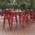 Flash Furniture JJ-T14619H-80-BRRD-GG Commercial Poly Resin Square Bar Table 31.5", Brown/Red addl-1
