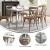 Flash Furniture KER-T-851-WHT-60-GG 60" Solid Wood Trestle Base, Farmhouse Style Dining Table, Antique White Finish addl-3