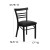 Flash Furniture XU-DG6Q6B1LAD-BLKV-GG Black Three-Slat Ladder Back Metal Chair with Black Vinyl Seat addl-1