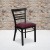 Flash Furniture XU-DG6Q6B1LAD-BURV-GG Black Three-Slat Ladder Back Metal Chair with Burgundy Vinyl Seat addl-1