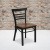 Flash Furniture XU-DG6Q6B1LAD-CHYW-GG Black Three-Slat Ladder Back Metal Chair with Cherry Wood Seat addl-1