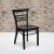 Flash Furniture XU-DG6Q6B1LAD-MAHW-GG Black Three-Slat Ladder Back Metal Chair with Mahogany Wood Seat addl-1