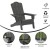 Flash Furniture LE-HMP-1044-10-GY-GG Gray HDPE Adirondack Chair with Cup Holder addl-3