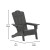 Flash Furniture LE-HMP-1044-10-GY-GG Gray HDPE Adirondack Chair with Cup Holder addl-4
