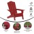 Flash Furniture LE-HMP-1044-10-RD-GG Red HDPE Adirondack Chair with Cup Holder addl-3