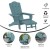Flash Furniture LE-HMP-1044-110-BL-GG Blue HDPE Adirondack Chair with Cup Holder and Pull Out Ottoman addl-3