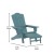 Flash Furniture LE-HMP-1044-110-BL-GG Blue HDPE Adirondack Chair with Cup Holder and Pull Out Ottoman addl-4