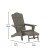 Flash Furniture LE-HMP-1044-110-BR-GG Brown HDPE Adirondack Chair with Cup Holder and Pull Out Ottoman addl-4